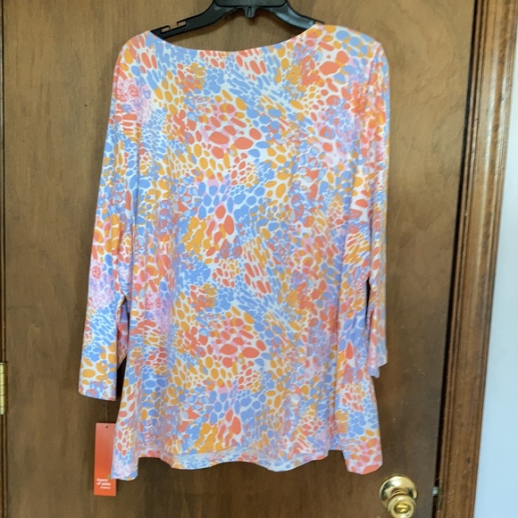 Hearts of Palm abstract print top with stretch 3X - Picture 17 of 17